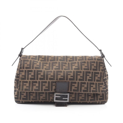 フェンディ FENDI マンマバケット ズッカ ショルダーバッグ バッグ キャンバス レザー レディース ブラウン系 / ブラック系 【中古】