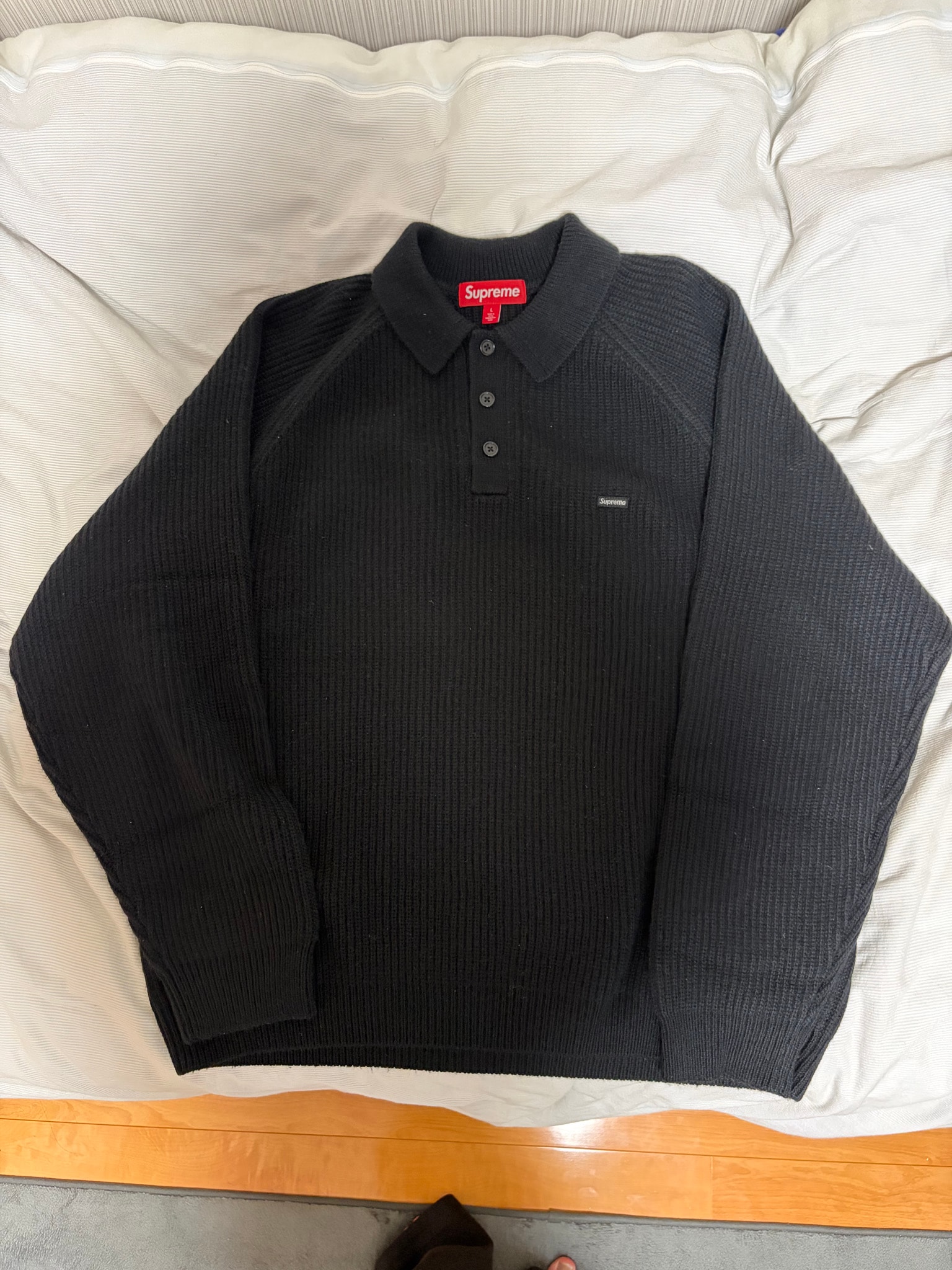 Supreme Small Box Polo Sweater (25FW) "Black"