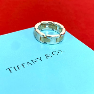 TIFFANY&Co. ティファニー Hリンク リング シルバー925 K18イエローゴールド リング・指輪 15号 シルバー
66695