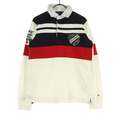 TOMMY HILFIGER トミーヒルフィガー 長袖 ポロシャツ S アイボリー系