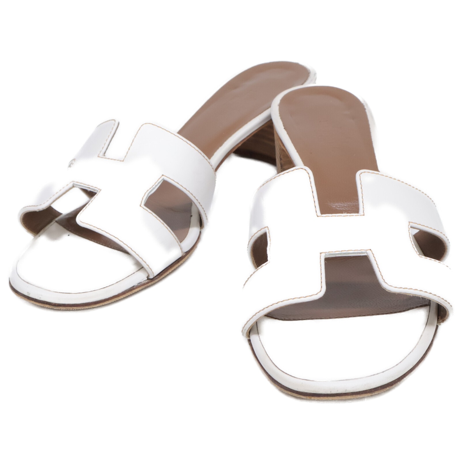 エルメス H071002Z OASIS オアジス カーフスキン Hモチーフ ヒールサンダル/ 37