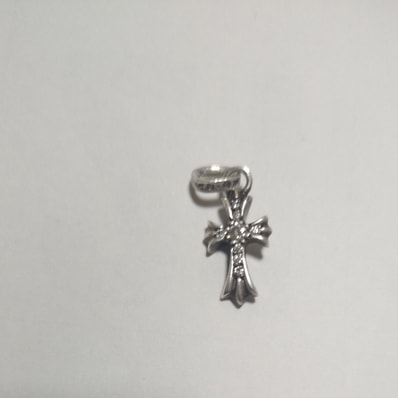 Chrome Hearts Cross Baby Fat Charm Pave Diamond "Silver"