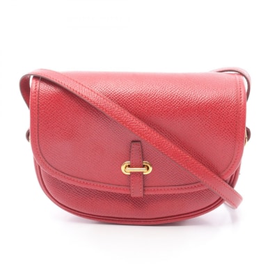 エルメス HERMES バルドゴルフ ミニ ショルダーバッグ バッグ レザー クシュベル クシュベル ルージュヴィフ ○V刻印(1992年製造) レディース レッド系 【中古】