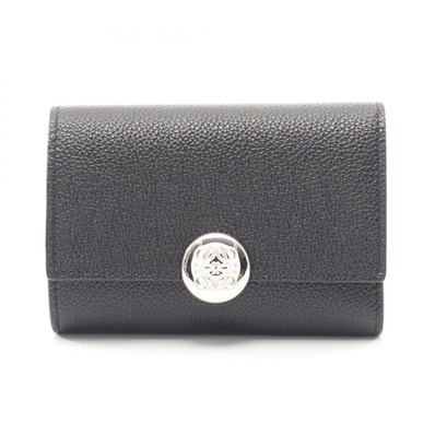 ロエベ LOEWE ぺブル スモール バーティカル ウォレット 三つ折り財布 財布 レザー レディース ブラック系 CANBS33X031100 【新品】
