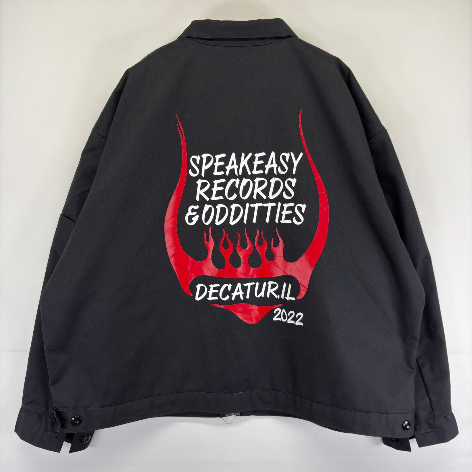 古着 レッドキャップ RED KAP ジャケット 中綿 バックプリント IDEAL 大きいサイズ フルジップ ワーク 作業着 3XL  ブラック メンズ