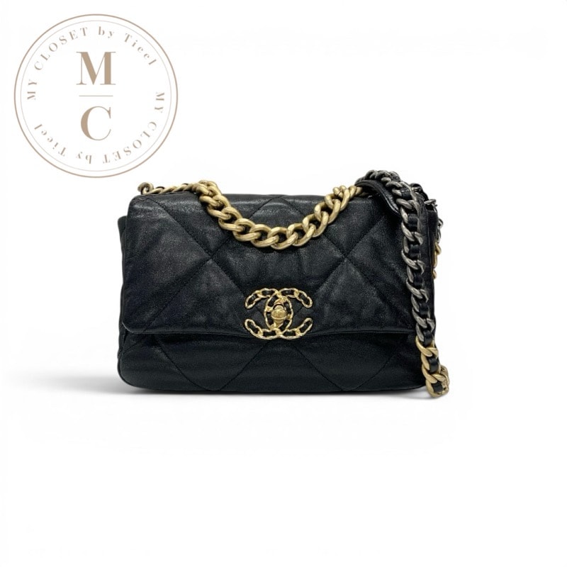 シャネル CHANEL CHANEL19 バッグ ショルダーバッグ ブラック 黒 ゴールド シルバー ハンドバッグ ココマーク ターンロック チェーン