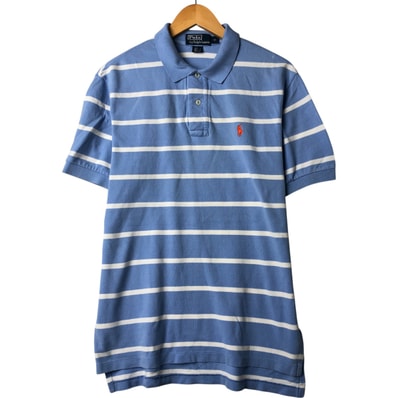 古着 ラルフローレン Ralph Lauren POLO by Ralph Lauren 半袖 ボーダー ポロシャツ メンズM相当/eaa561814