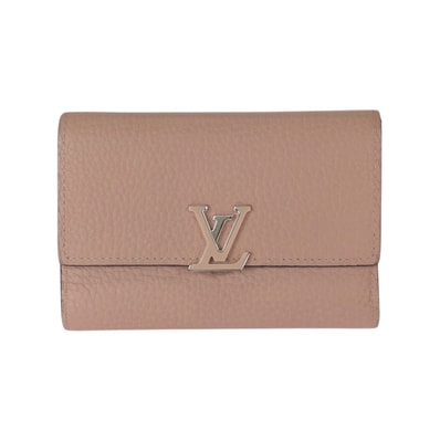 美品 LOUIS VUITTON ルイヴィトン ポルトフォイユ カプシーヌ コンパクト ピンク シルバー金具 レザー 折財布 コンパクトウォレット 601240 【中古】