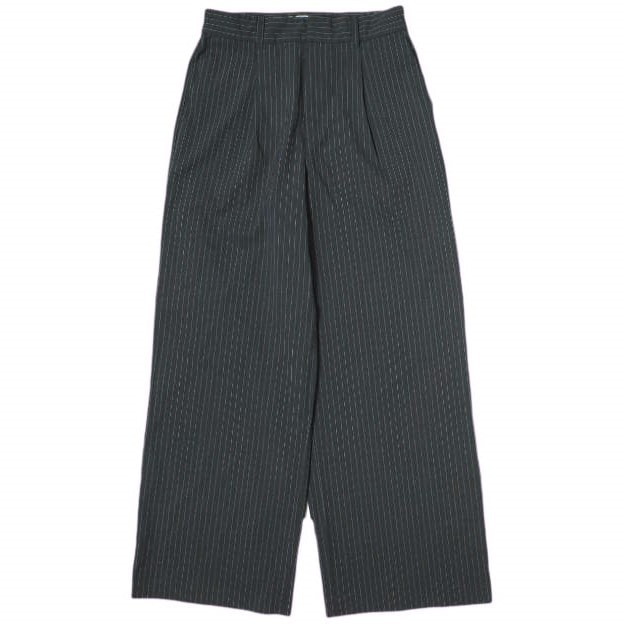 ADAM ET ROPE アダムエロペ 23SS サステナブル ストライプセミワイドパンツ GAS03060 36 ネイビー スラックス ボトムス g22236