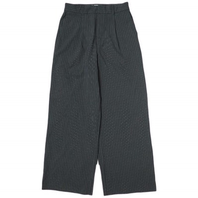 ADAM ET ROPE アダムエロペ 23SS サステナブル ストライプセミワイドパンツ GAS03060 36 ネイビー スラックス ボトムス g22236