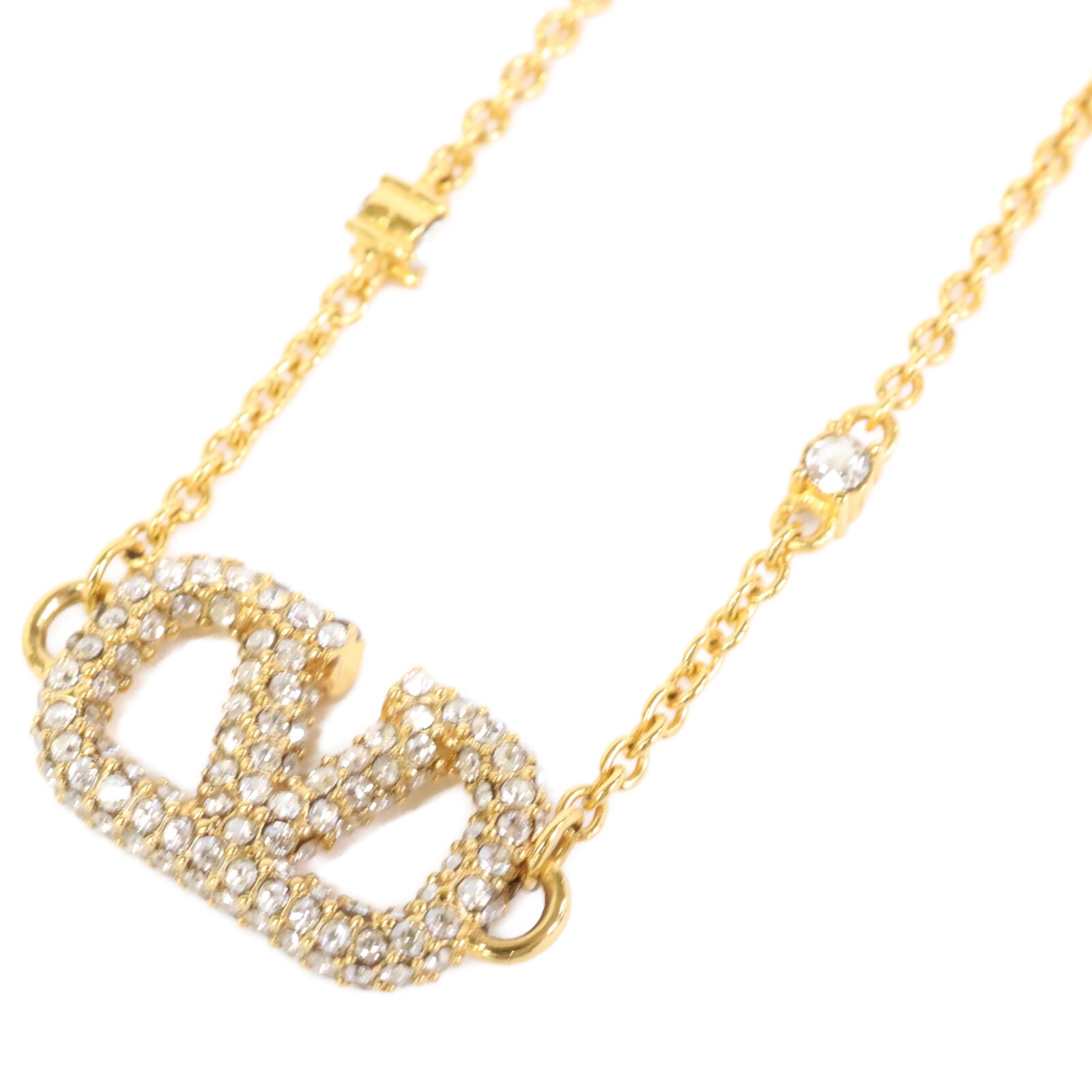 ヴァレンティノガラヴァーニ Vロゴ シグネチャー メタル X スワロフスキー クリスタル