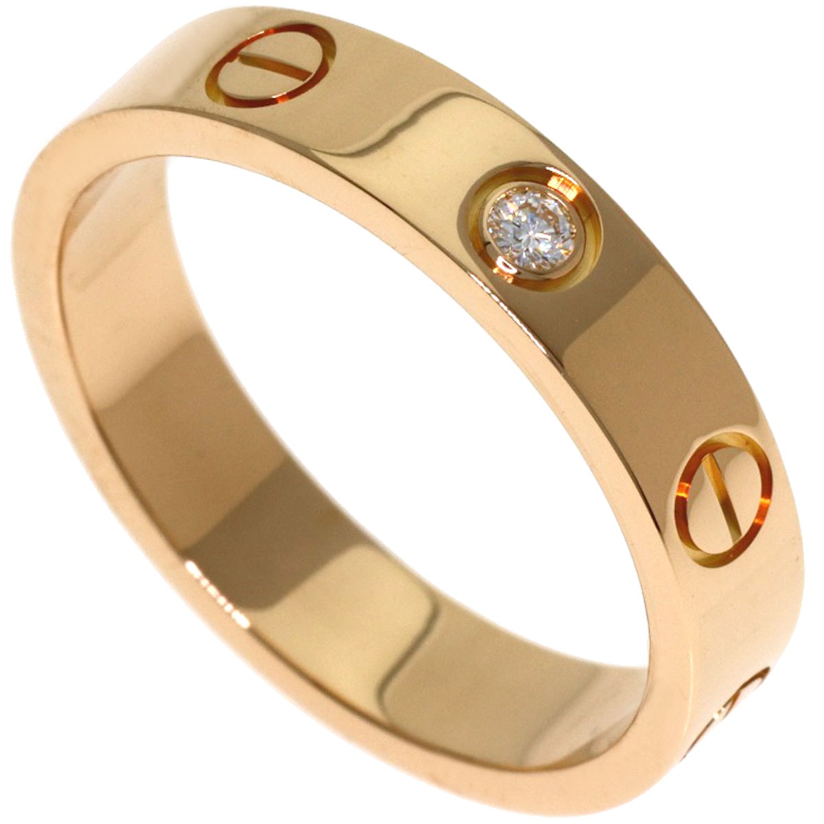 CARTIER カルティエ ミニ ラブリング 1Pダイヤモンド #51 リング・指輪 K18PG レディース [中古]