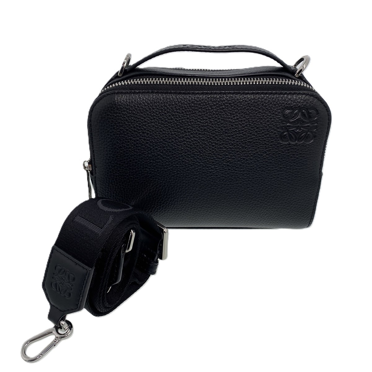 【お値下げ品】LOEWE ロエベ カメラ クロスボディバッグ ミニ ショルダーバッグ C660R41X01 レザー ブラック メンズ【中古】