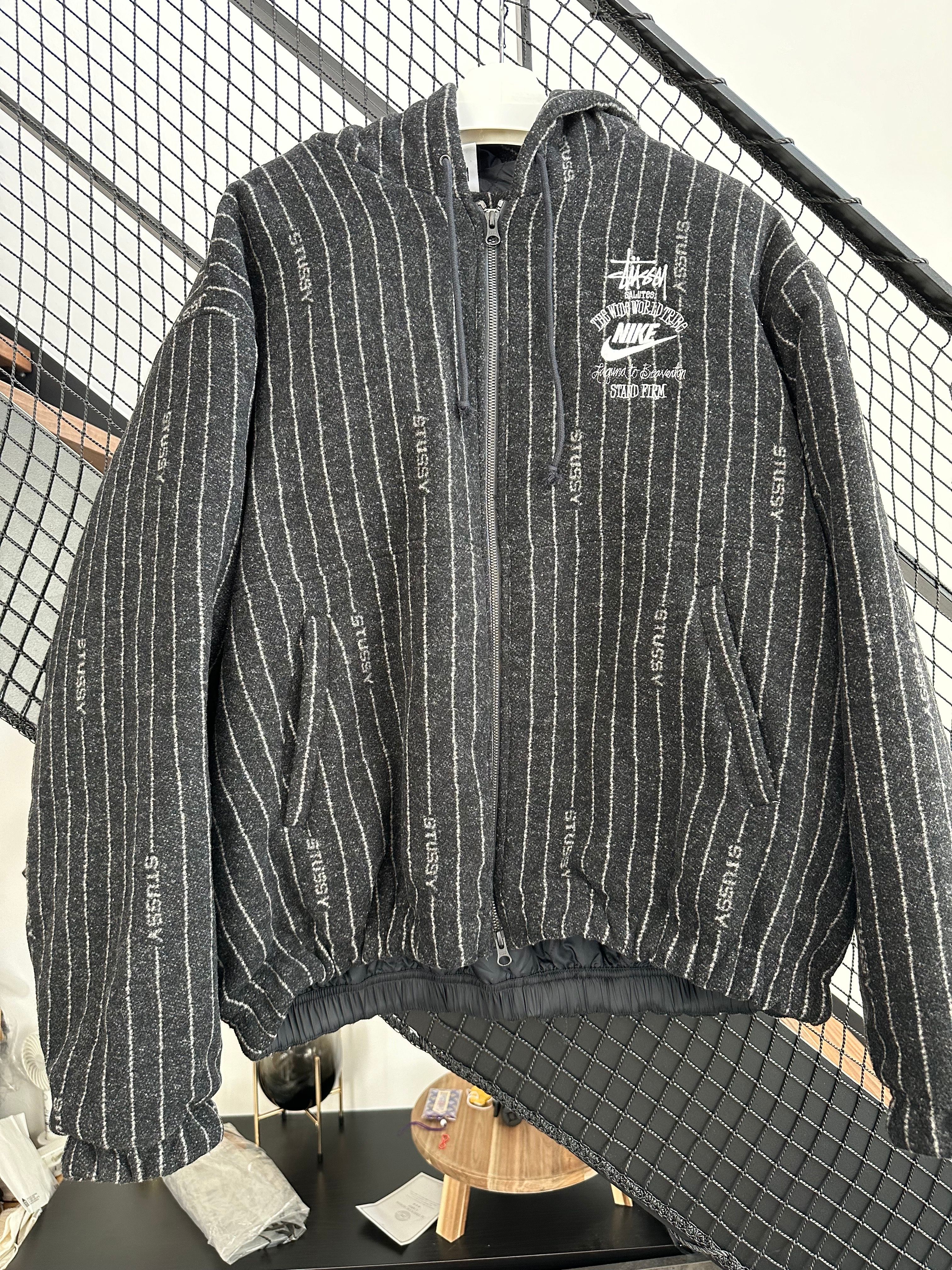 Stussy x Nike Striped Wool Jacket "Black"