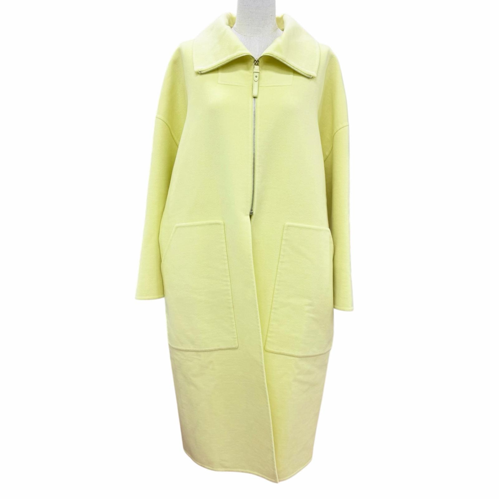 極美品 エルメス コート イエロー レディース FR 38 2H0111DA