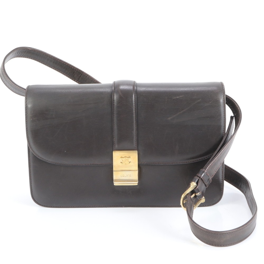 ■美品 セリーヌ トリオンフショルダーバッグ レザー