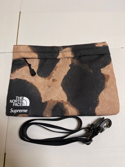 Supreme x The North Face Bleached Denim Print Shoulder Bag "Black"