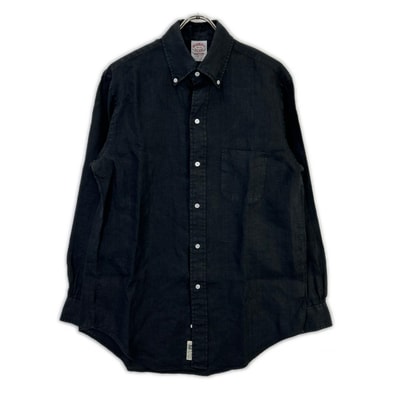 ブルックスブラザーズ 25SS JAPANTRAD ブラック アイリッシュリネン トラディショナルフィット 6つボタン シャツ 14 1/2-32