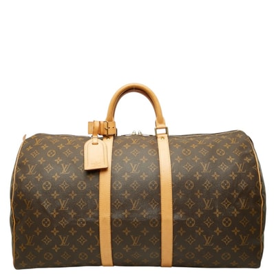 ルイ ヴィトン モノグラム キーポル55 ボストンバッグ トラベルバッグ M41424 ブラウン PVC レザー レディース LOUIS VUITTON 中古