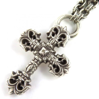 美品 クロムハーツ FILIG CROSS XS W PAPER CHAIN