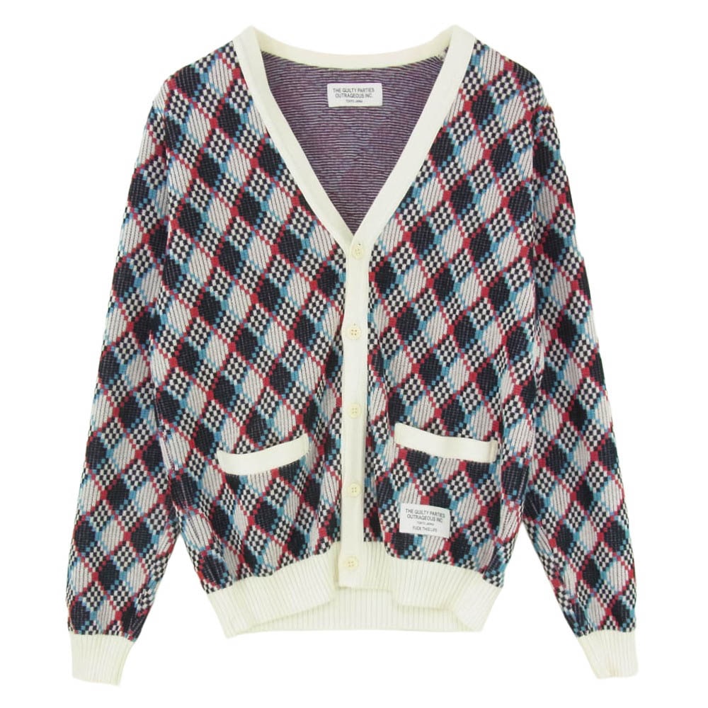 WACKO MARIA ワコマリア 14SS 14SS-KNT-33 マルチカラー コットンニット Vネック カーディガン マルチカラー系 S【中古】