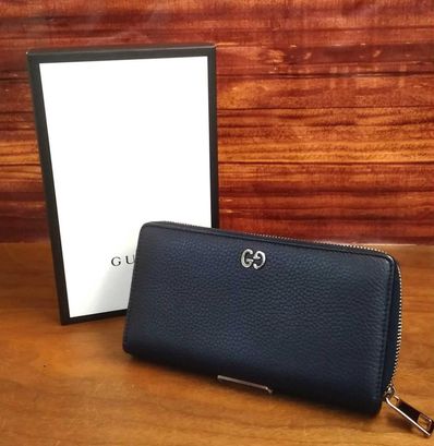 GUCCI Leather Zip Around Wallet "Black"