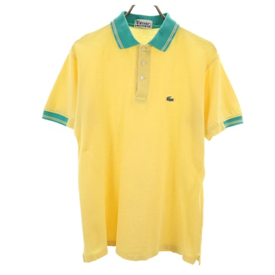 IZOD LACOSTE アイゾッドラコステ 70s ヴィンテージ 糸巻きタグ 半袖 ポロシャツ イエロー系 鹿の子
