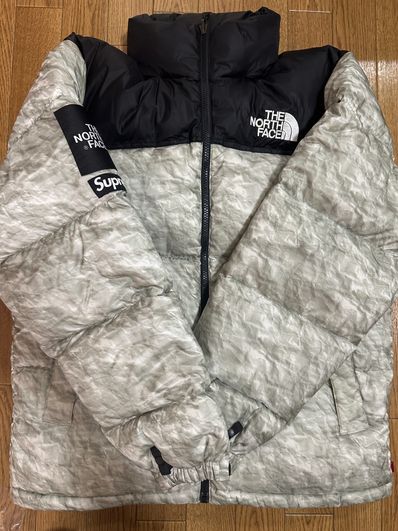 Supreme x The North Face Nuptse Jacket "White Paper Print"