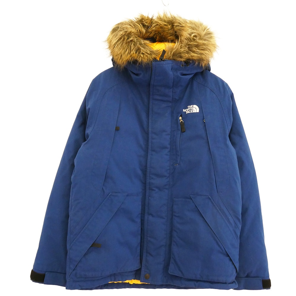 THE NORTH FACE ノースフェイス ダウンジャケット ND91530 ELEBUS JACKET エレバス ファーフード ダウン ジャケット ネイビー系 M【中古】