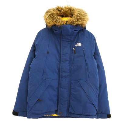 THE NORTH FACE ノースフェイス ダウンジャケット ND91530 ELEBUS JACKET エレバス ファーフード ダウン ジャケット ネイビー系 M【中古】