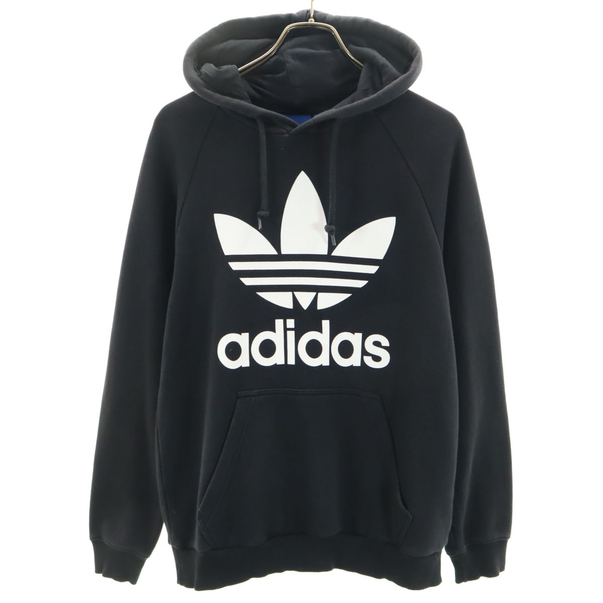 adidas Originals アディダスオリジナルス トレフォイルロゴ 長袖 スウェットパーカー M ブラック