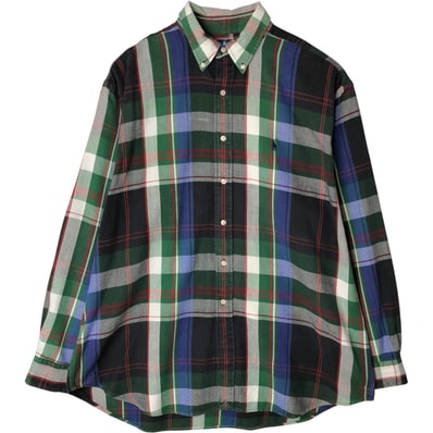 古着 ラルフローレン Ralph Lauren POLO by Ralph Lauren The big shirt 長袖 ボタンダウン フランネルチェックシャツ メンズL相当/eaa647219