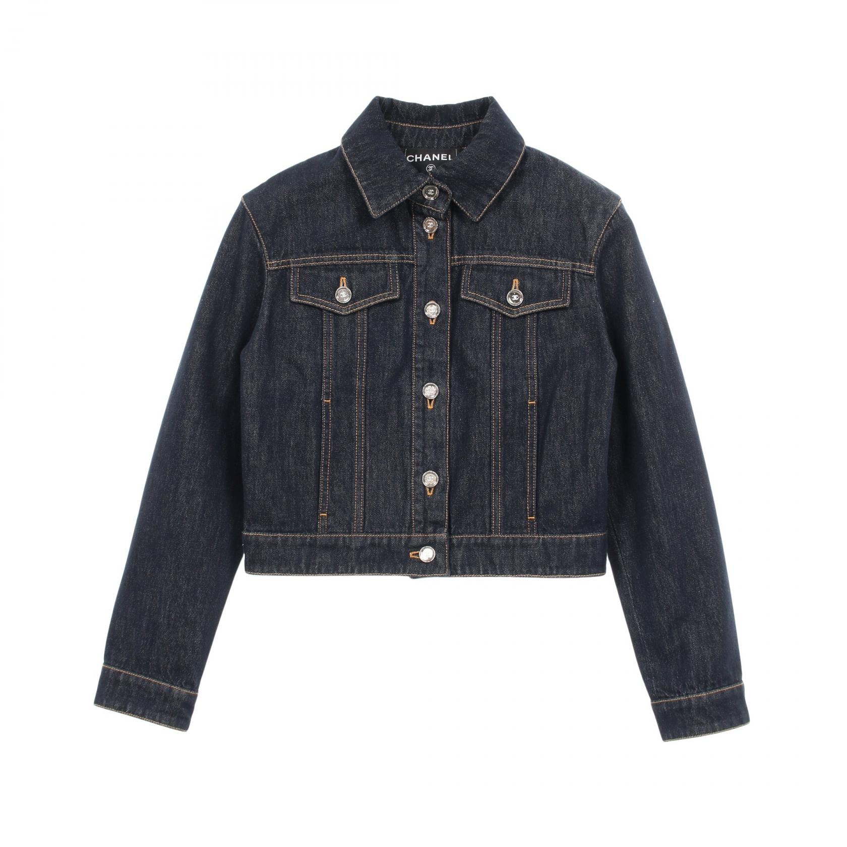シャネル CHANEL ココマークボタン デニムジャケット 衣料品 アウター コットン レディース ネイビー系 P78799V71012 【中古】