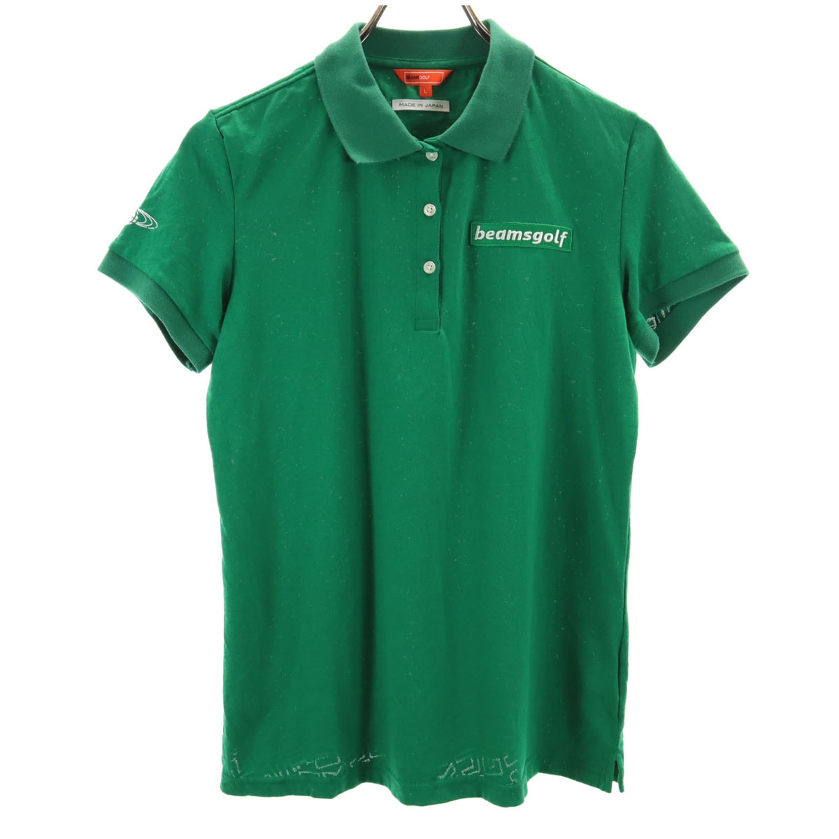 BEAMS GOLF ビームスゴルフ 日本製 総柄 半袖 ポロシャツ L グリーン