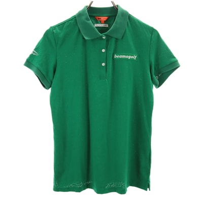 BEAMS GOLF ビームスゴルフ 日本製 総柄 半袖 ポロシャツ L グリーン