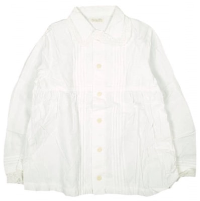 BEAMS BOY ビームスボーイ ラウンドカラーレースブラウス O.BRD丸襟Pタックレース 13-11-0037-867 ONE SIZE WHITE 長袖 プリーツ シャツ トップス g13932