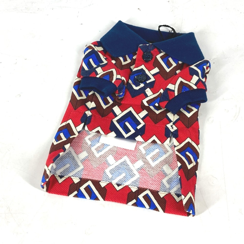 グッチ GUCCI ロゴ ペット服 GG ジオメトリック 695744 犬 ワンちゃん わんちゃん 犬用 ドッグ トップスその他 コットン ネイビー 未使用