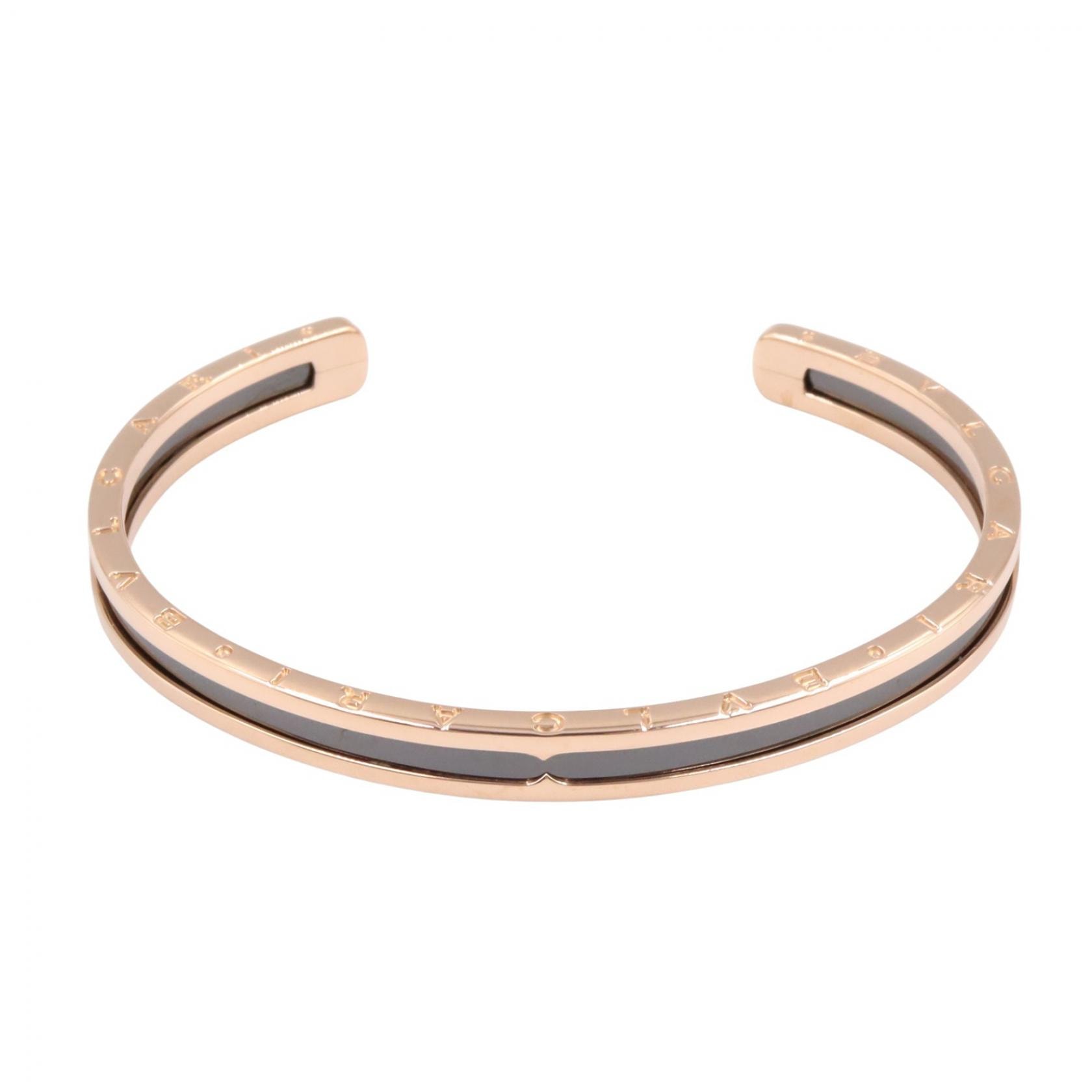 ブルガリ BVLGARI B-zero1 ビーゼロワン ブレスレット セラミック SM ブレスレット アクセサリー K18PG(ピンクゴールド) セラミック レディース ゴールド系 / ブラック系 【中古】