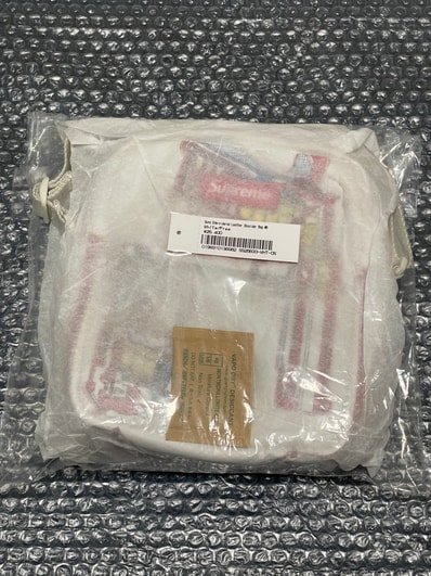 Supreme Guns Embroidered Leather Shoulder Bag "White"