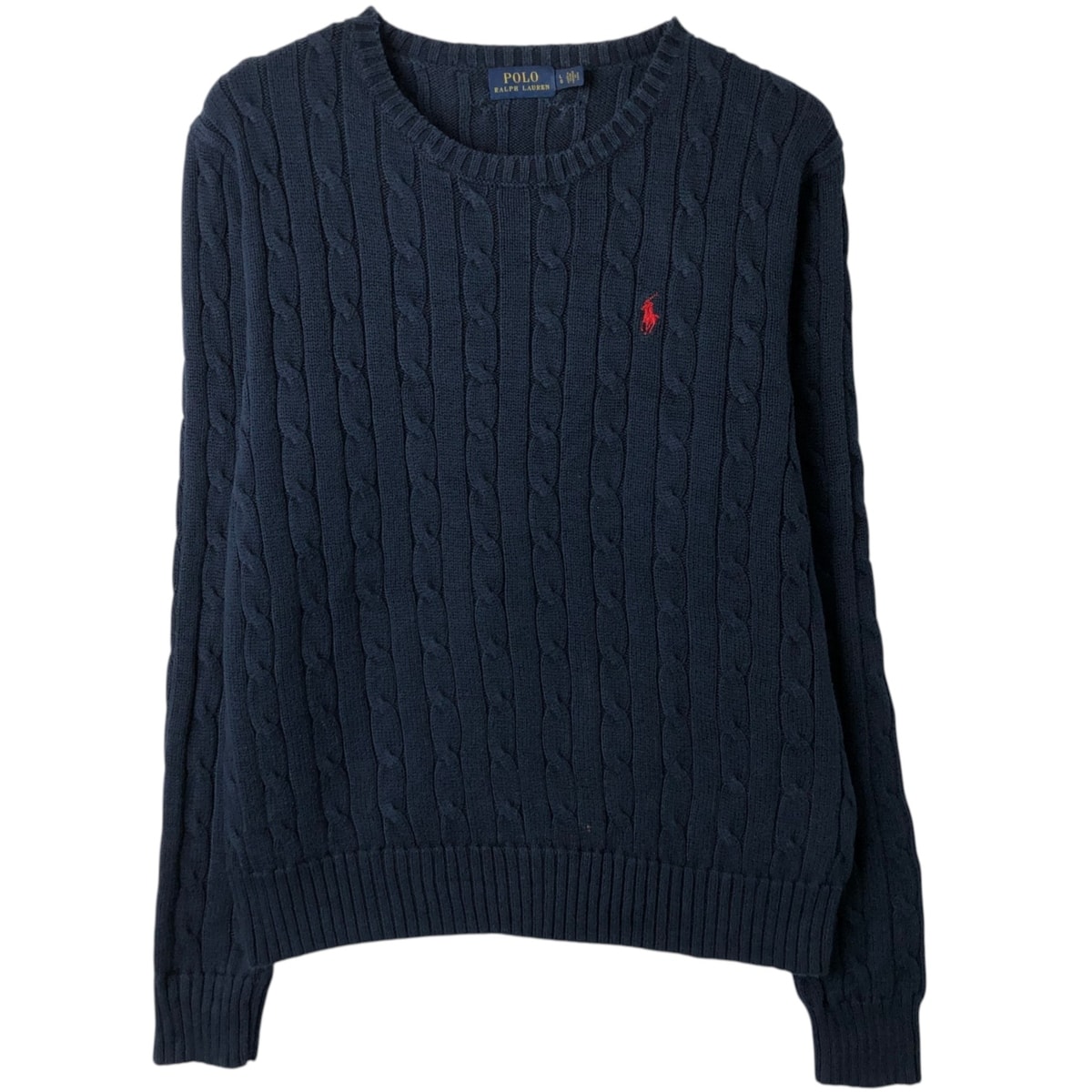 古着 ラルフローレン Ralph Lauren POLO RALPH LAUREN ケーブル編み コットンニットセーター レディースL相当/eaa626293
