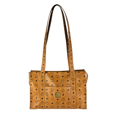 エム シー エム MCM ショルダーバッグ レザー ブラウン/ブラック ゴールド レディース【中古】 z11054