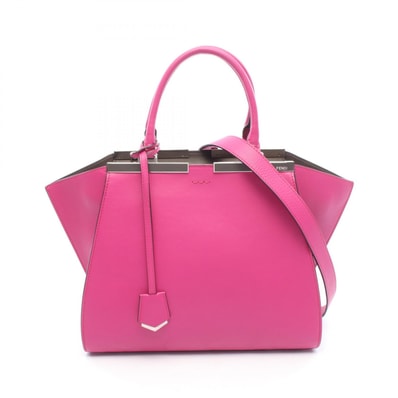 フェンディ FENDI トロワジュール 2WAY ハンドバッグ バッグ レザー レディース ピンク系 【中古】