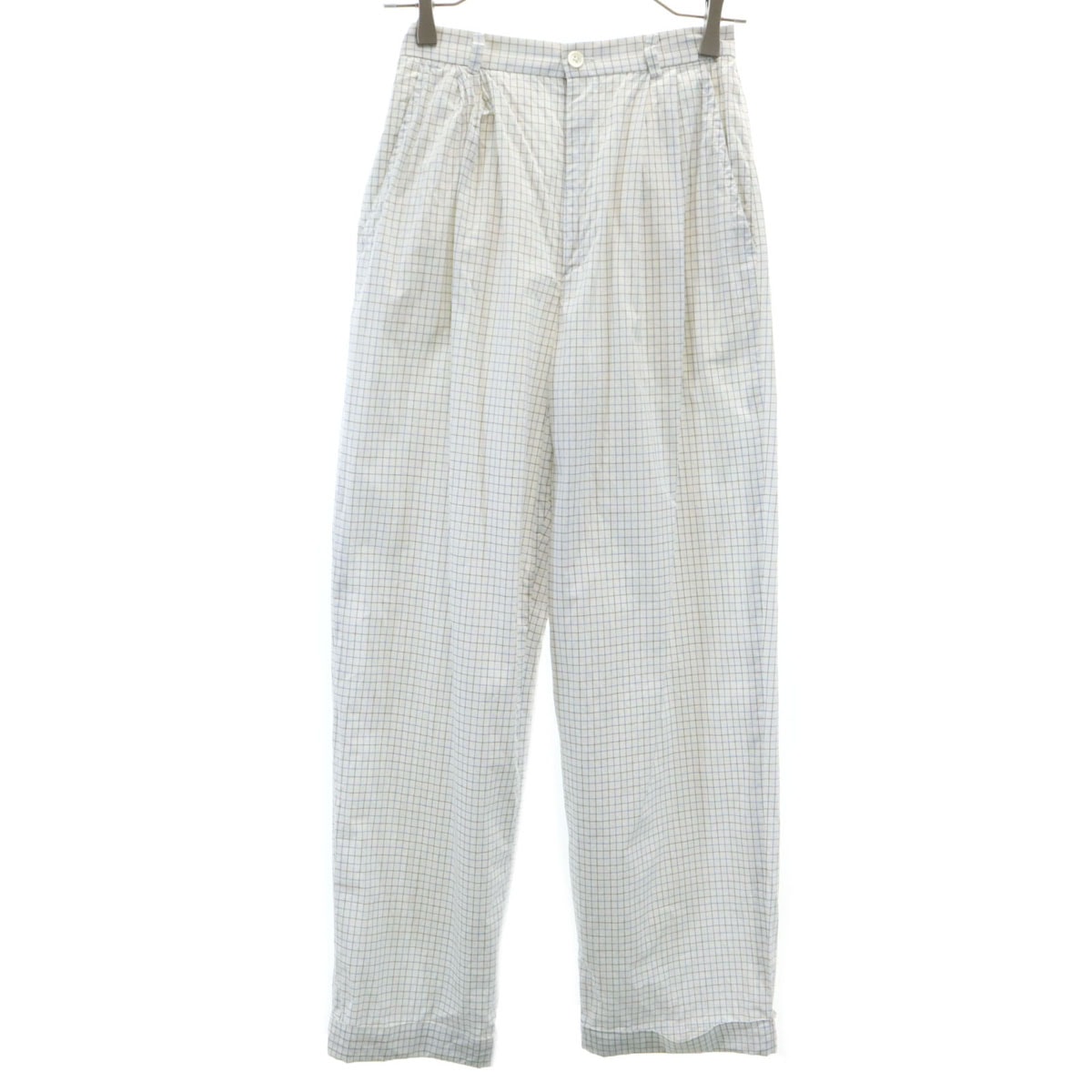 RALPH LAUREN ラルフローレン チェック タック パンツ 9 ホワイト系