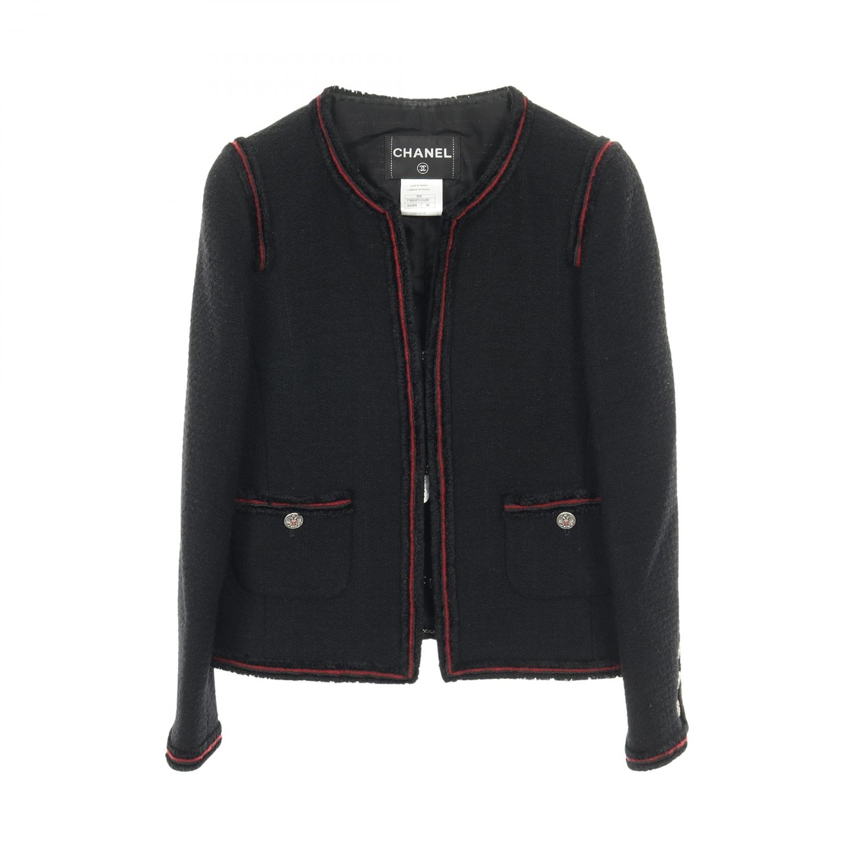 傷や汚れあり】シャネル CHANEL ココマークイーグルボタン ノーカラー