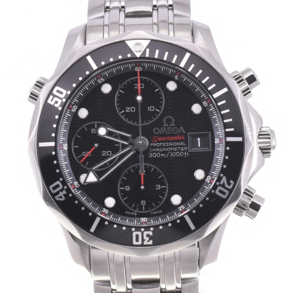 値下 オメガ OMEGA 213.30.42.40.01.001 シーマスター ダイバーズ 300M クロノグラフ デイト 自動巻き メンズ 保証書付き K#142068