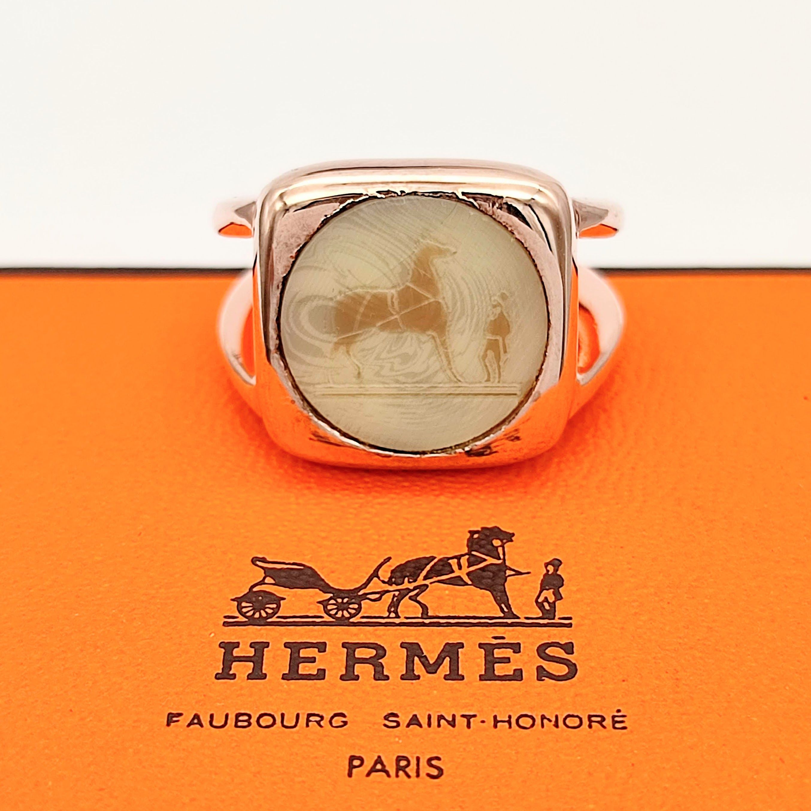 【美品】HERMES　エルメス　コロゾ　シグネットリング　12号