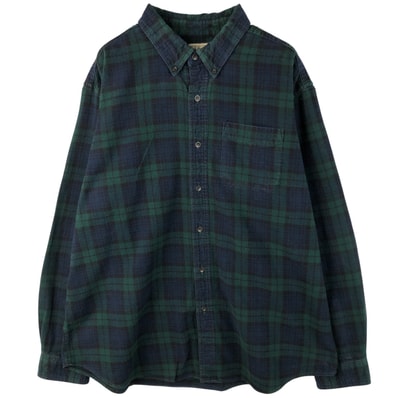 古着 90~00年代 エルエルビーン L.L.Bean TRADITIONAL FIT ブラックウォッチチェック 長袖 ボタンダウン ライトネルチェックシャツ メンズXL相当 ヴィンテージ/eaa608621