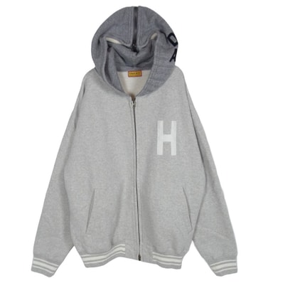 HUMAN MADE ヒューマンメイド パーカー HM31CS018GY4 ZIP-UP HOODIE 裏起毛 ジップアップ フルジップ パーカー フーディー グレー系 XL【美品】【中古】