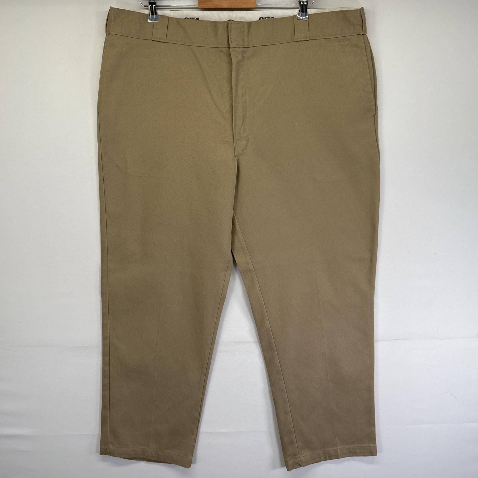 古着 ディッキーズ Dickies ワークパンツ ストレート 874 チノパン ジッパーフライ 作業着 センタープレス  ベージュ メンズ
