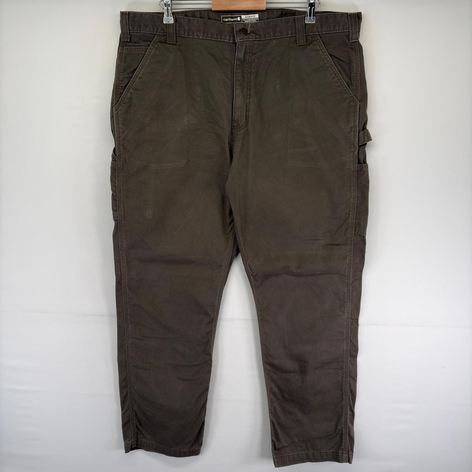 古着 カーハート Carhartt パンツ ハンマーループ 大きいサイズ スパナポケット ジッパーフライ w42 L32  グレー系 メンズ